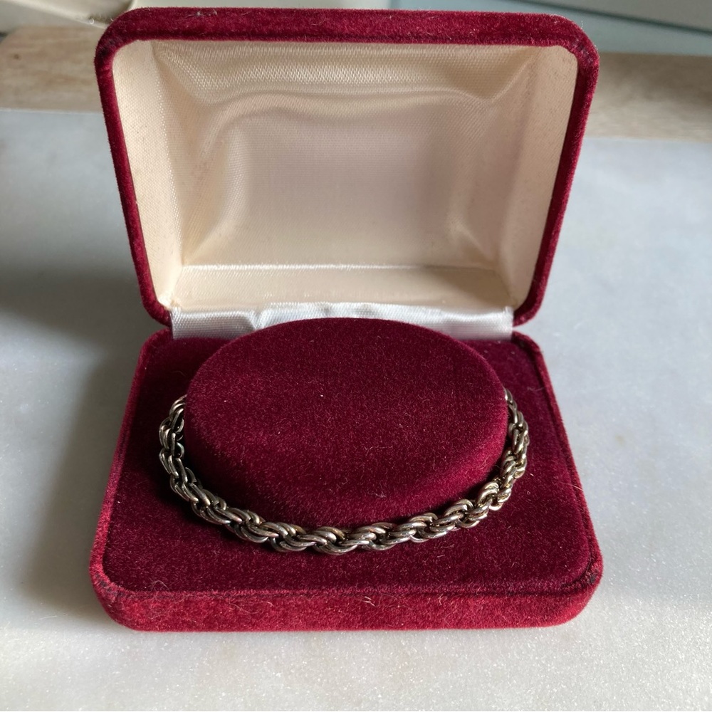 Vintage Silver Plated Rope Bracelet